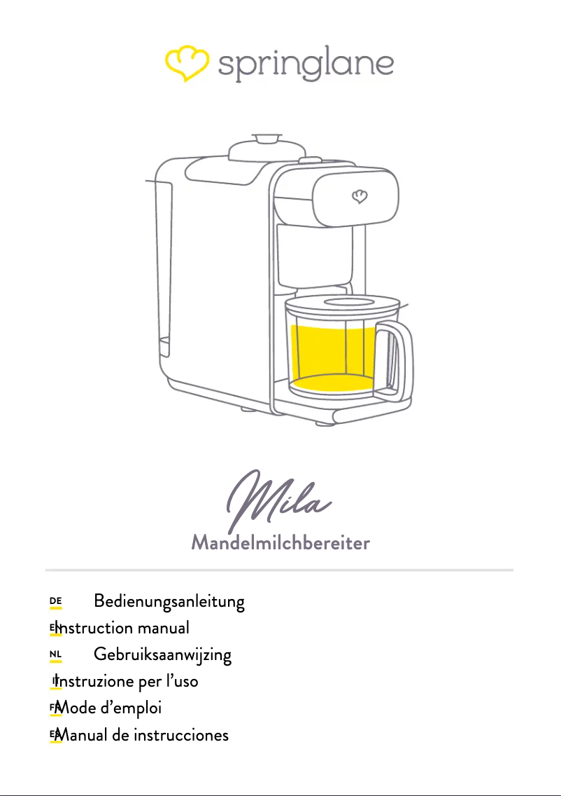 Image de la première page du manuel de l'appareil Mila