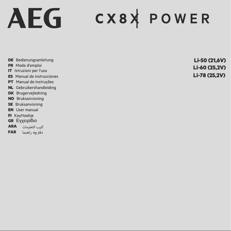 Página 1 del manual Manual de usuario AEG CX8 X Powera