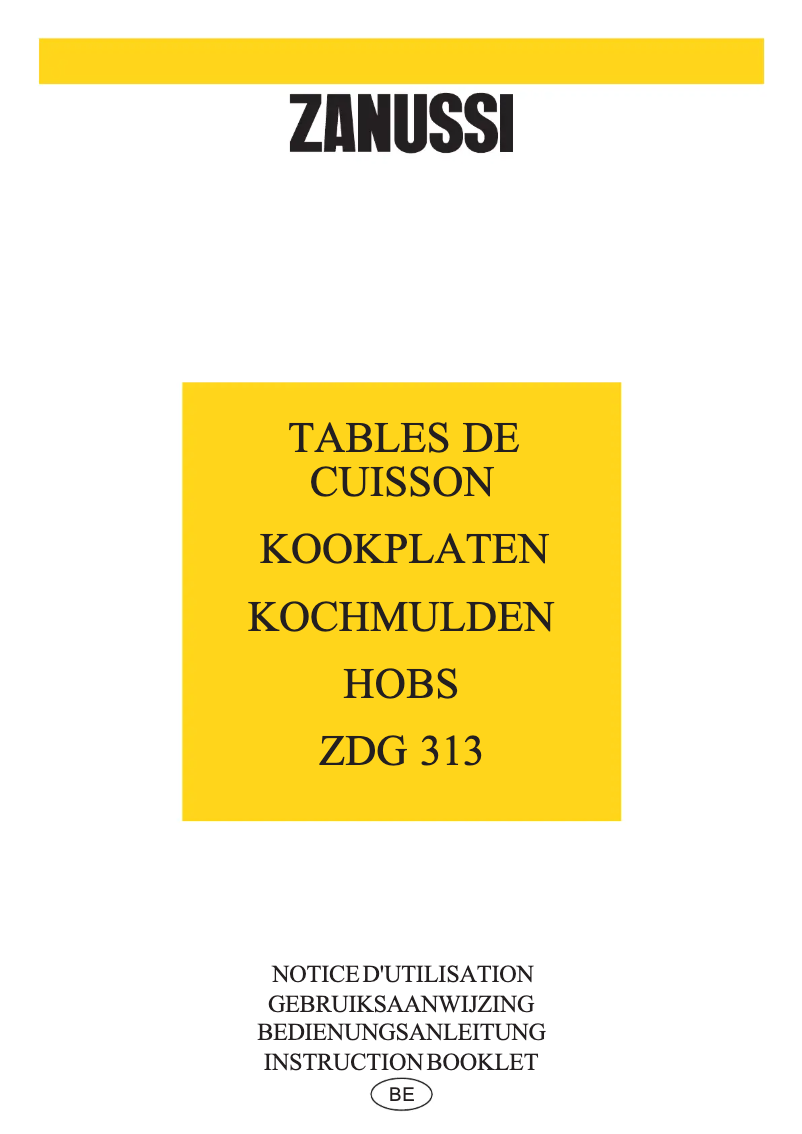 Page n°1 - Manuel utilisateur Zanussi ZDG 313 X