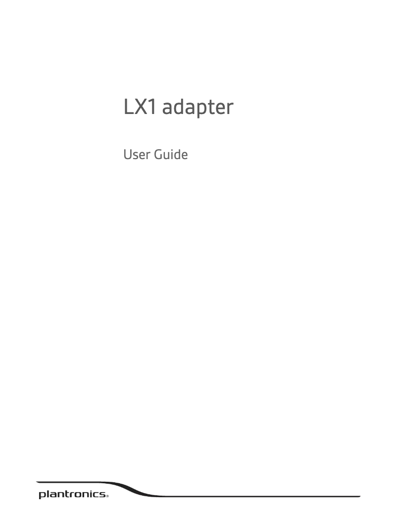 Page 1 de la notice Manuel utilisateur Plantronics LX1
