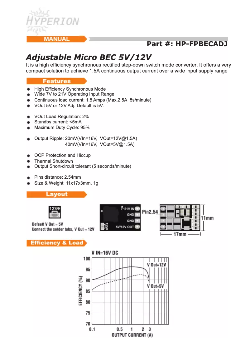 Page 1 de la notice Manuel utilisateur Hyperion HP-FPBECADJ