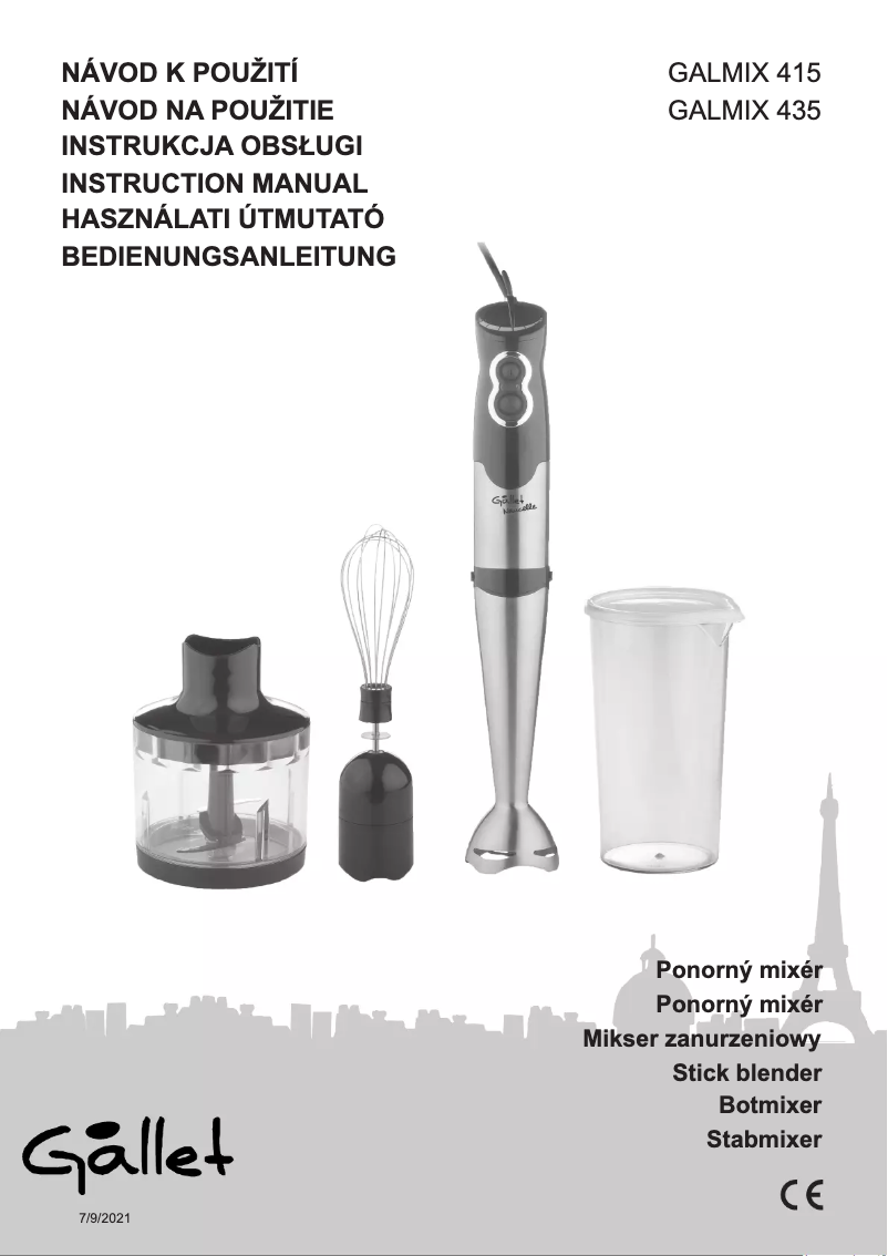 Page 1 de la notice Manuel utilisateur Gallet Naucelle GALMIX 435
