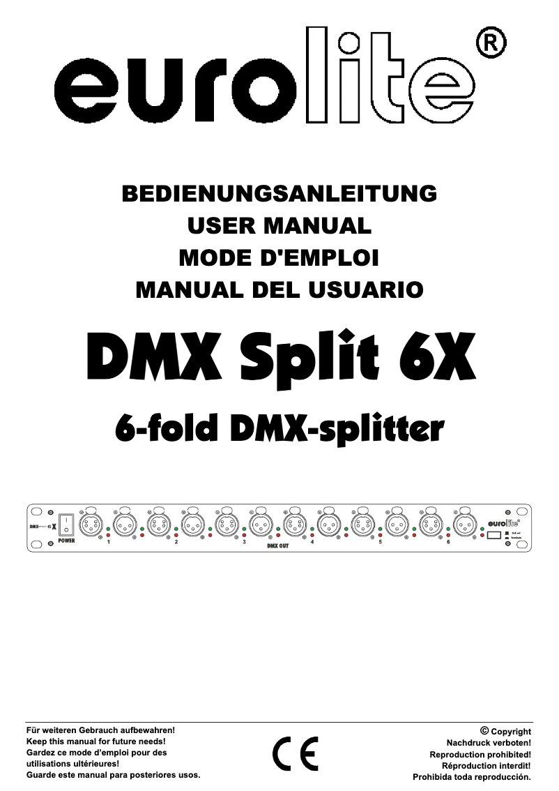 Page 1 de la notice Manuel utilisateur Eurolite DMX Split 6X