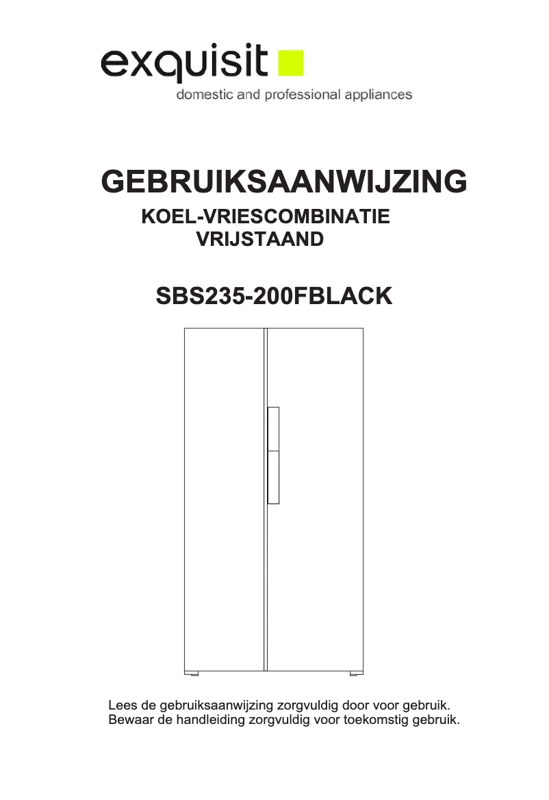 Page 1 de la notice Manuel utilisateur Exquisit SBS235-200F