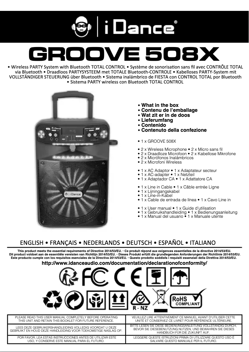 Imagen de la primera página del manual del dispositivo Groove 508x