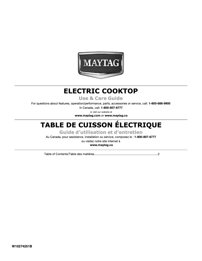 Page 1 de la notice Manuel utilisateur Maytag MEC4536WC