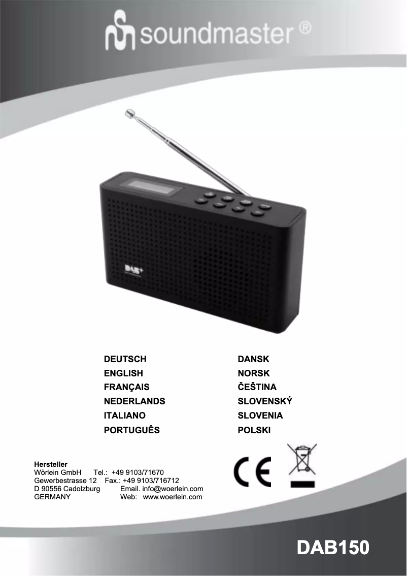 Image de la première page du manuel de l'appareil DAB150SW