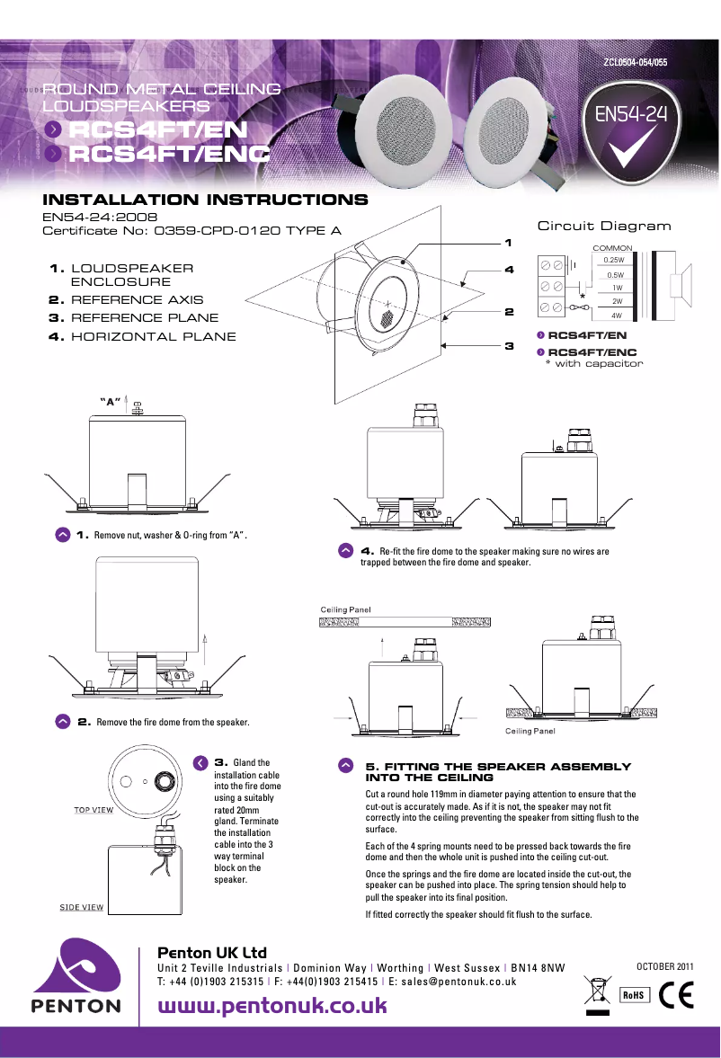 Página 1 del manual Manual de usuario Penton RCS4FT/EN