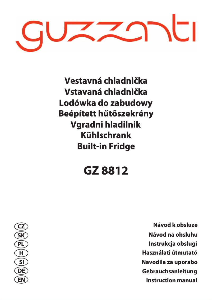 Page 1 de la notice Manuel utilisateur Guzzanti GZ 8812
