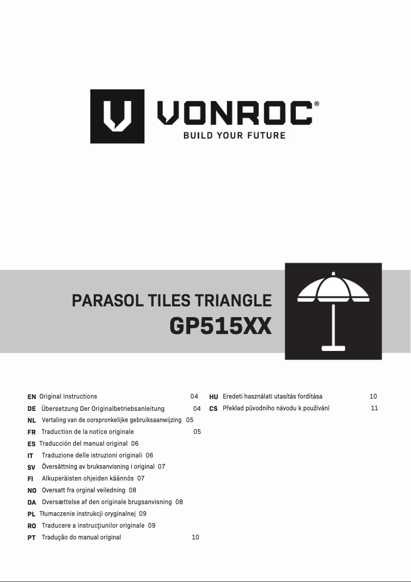 Image de la première page du manuel de l'appareil GP515XX