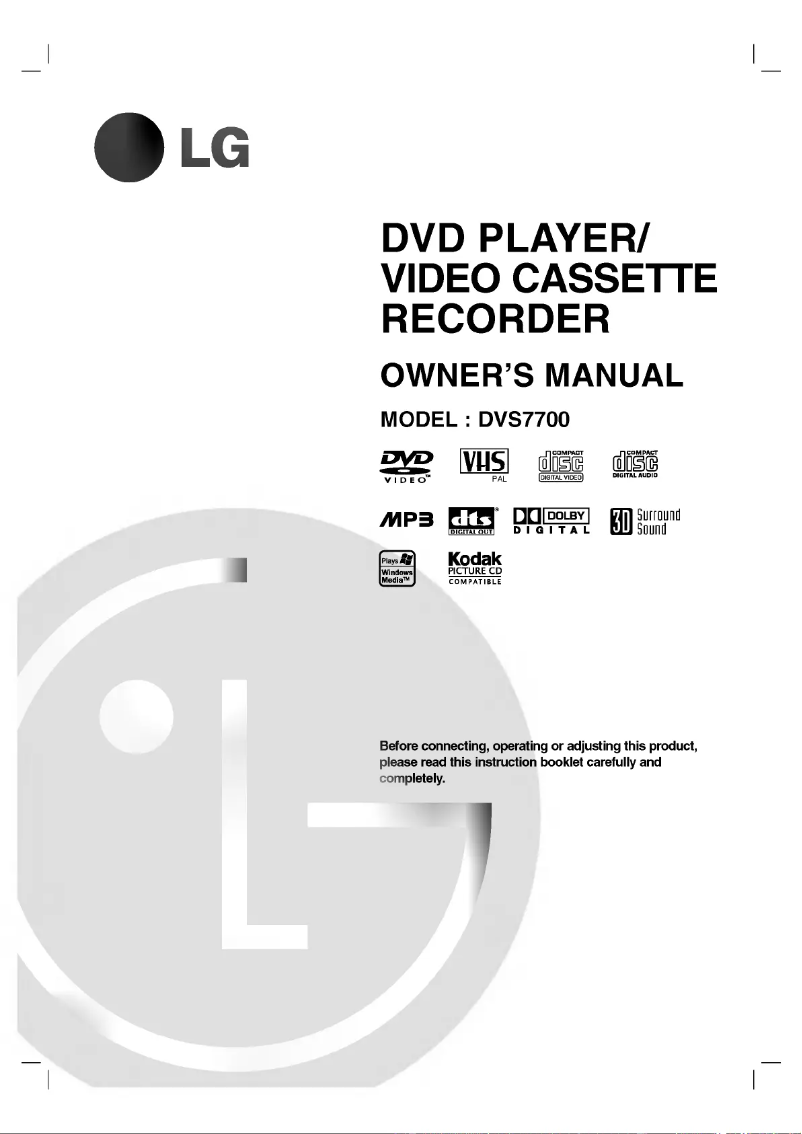 Page 1 de la notice Manuel utilisateur LG DVS7700