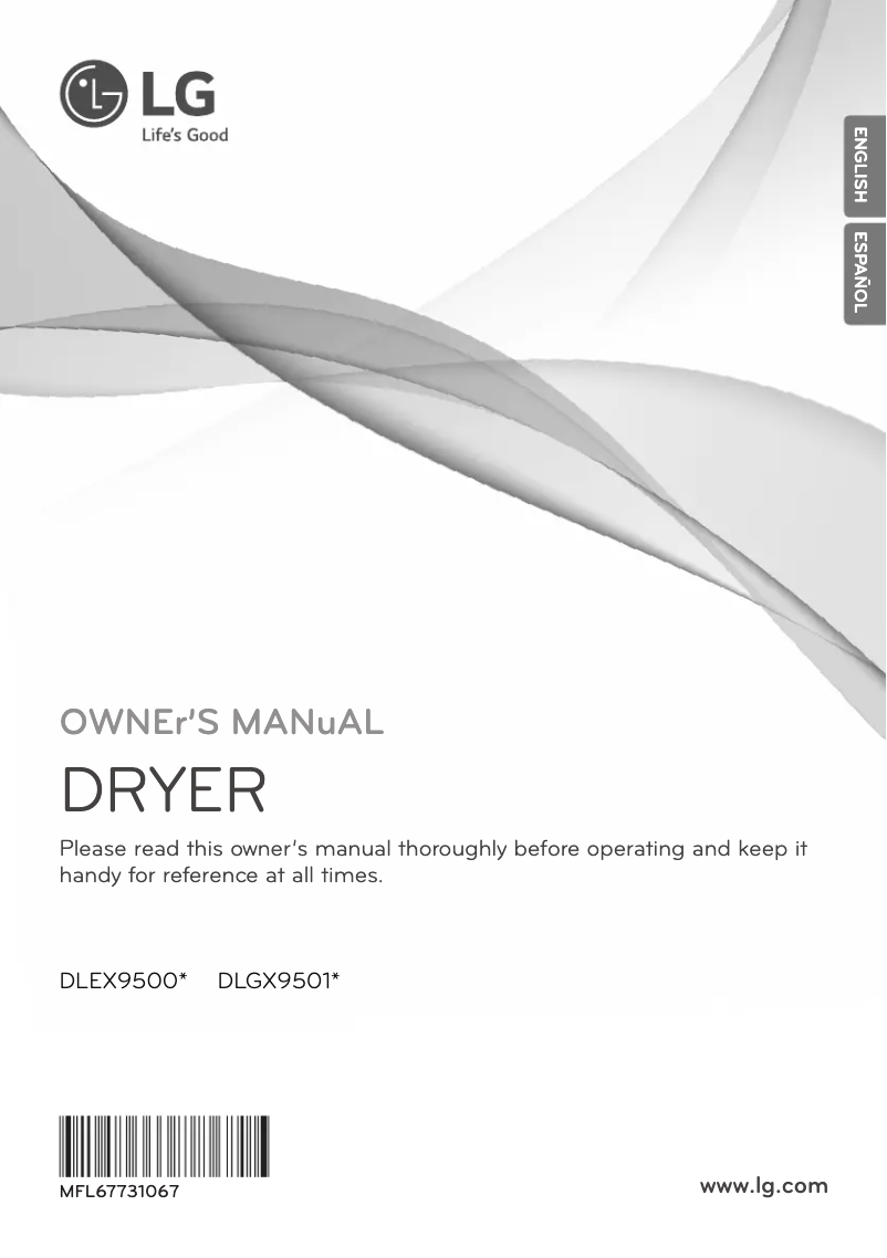 Page 1 de la notice Manuel utilisateur LG DLEX9500K