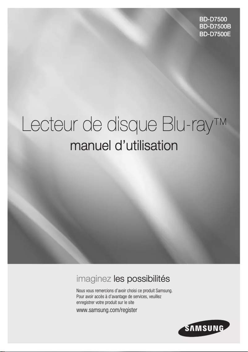 Image de la première page du manuel de l'appareil BD-D7500E