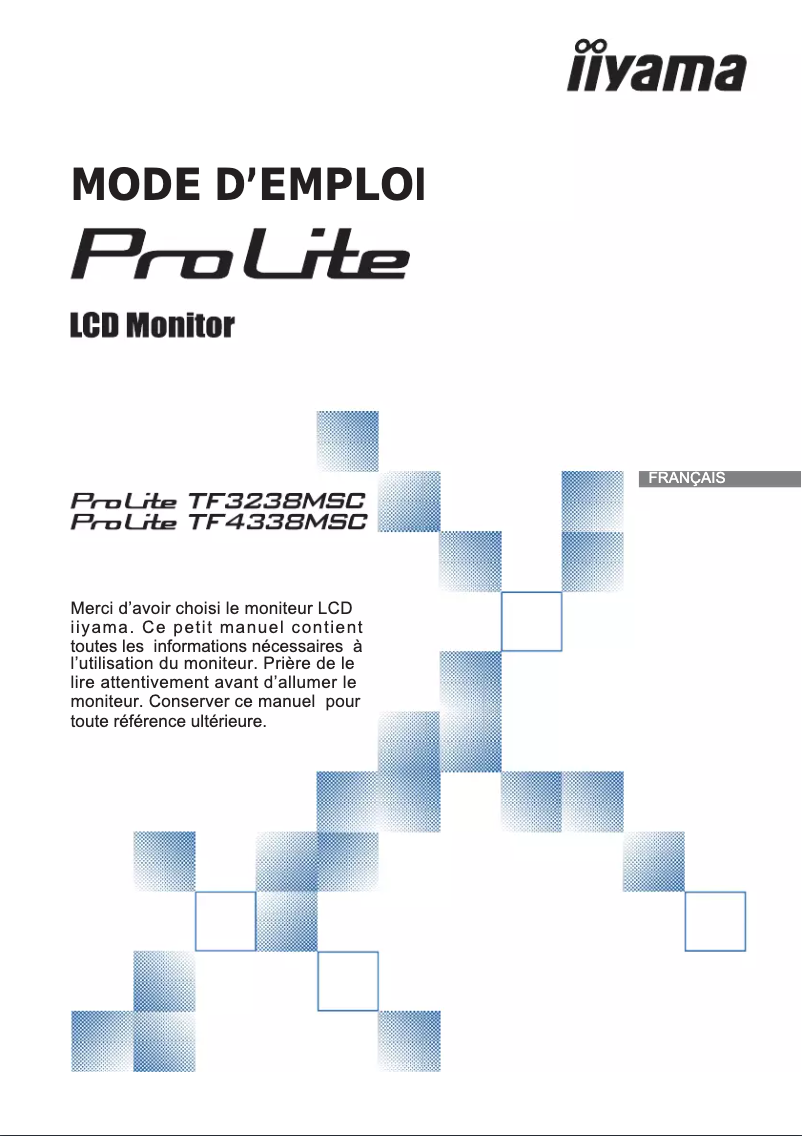 Page 1 de la notice Manuel utilisateur Iiyama ProLite TF4938UHSC-B1AG