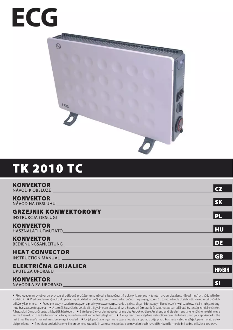 Page 1 of the manual User Manual ECG TK 2010 TC