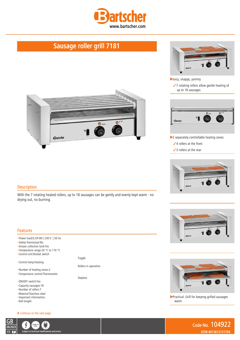 Imagen de la primera página del manual del dispositivo 104922