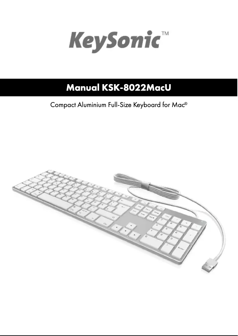Page 1 de la notice Manuel utilisateur KeySonic KSK-8022MacU