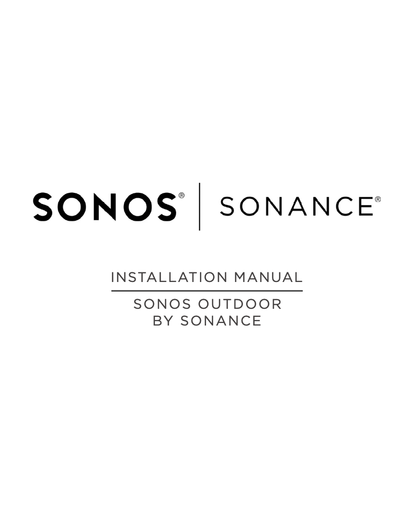 Page n°1 - Manuel utilisateur Sonos Sonance