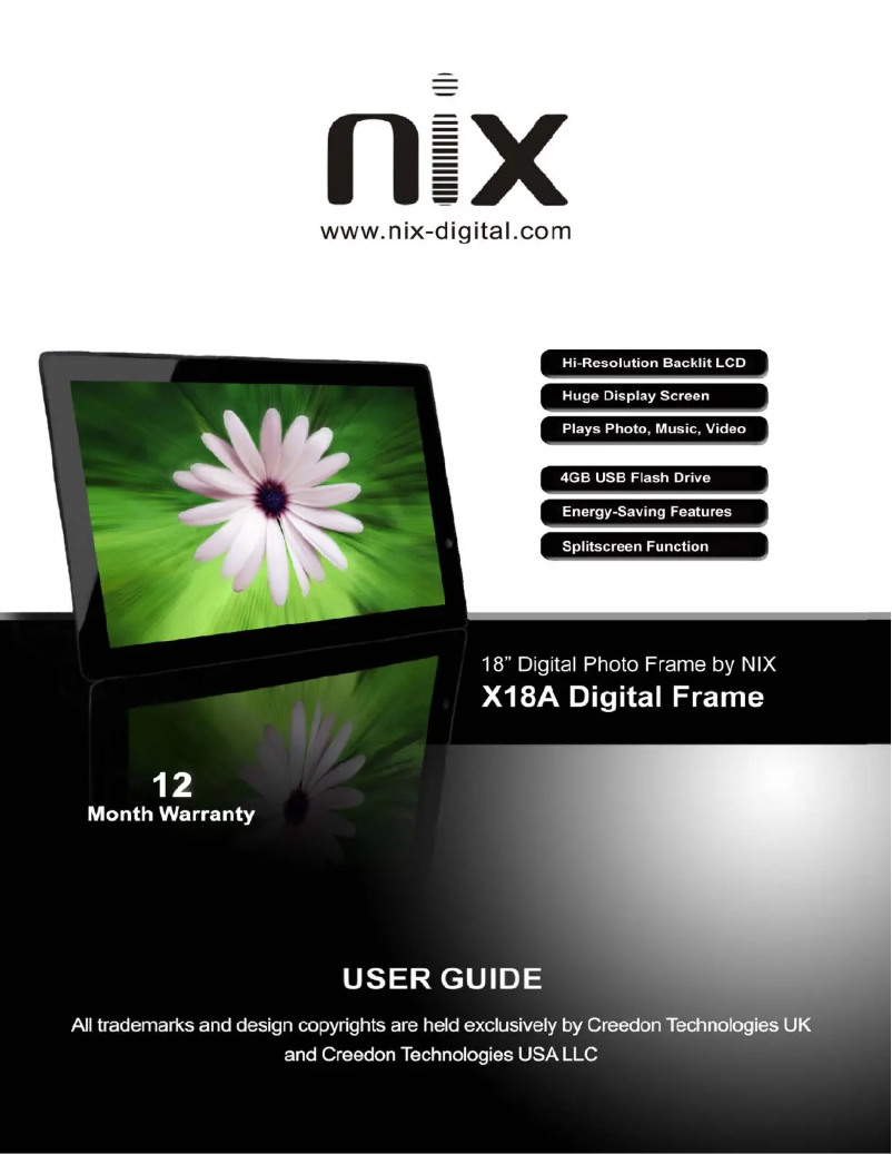 Page 1 de la notice Manuel utilisateur NIX X18A