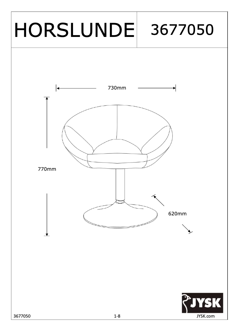 Page n°1 - Manuel utilisateur JYSK Horslunde