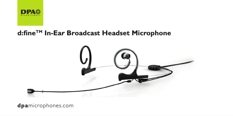 Page 1 de la notice Manuel utilisateur DPA d:fine FID-B Slim