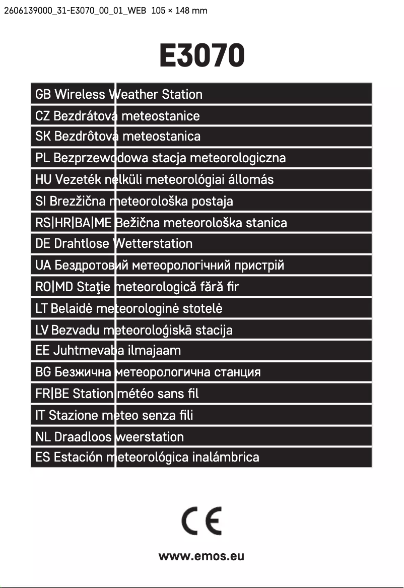 Page 1 de la notice Manuel utilisateur Emos E3070