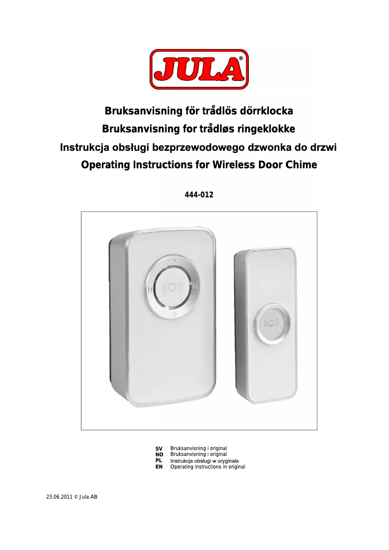 Página 1 del manual Manual de usuario Marquant 444-012