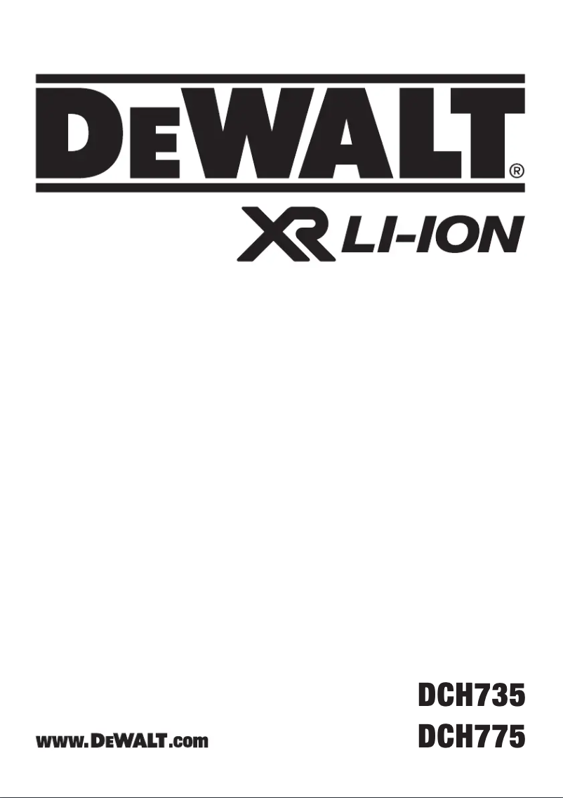 Page 1 de la notice Manuel utilisateur DeWalt DCH775
