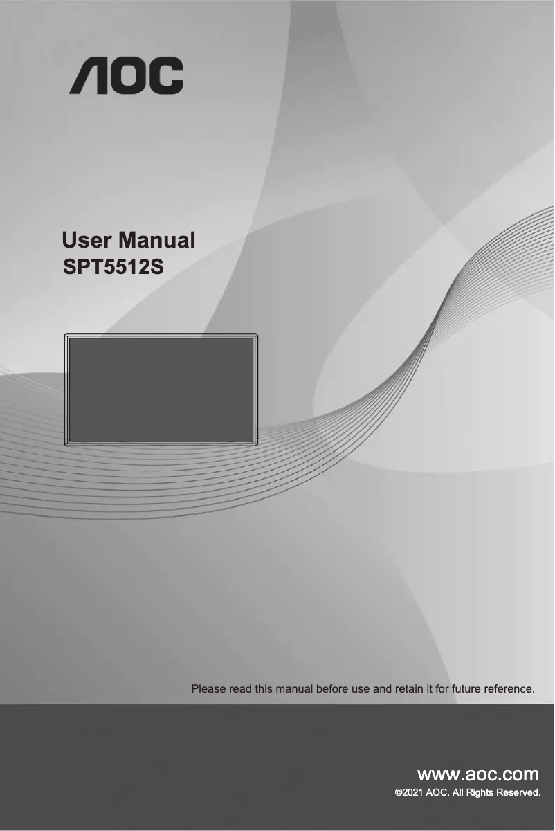 Image de la première page du manuel de l'appareil SPT5512S