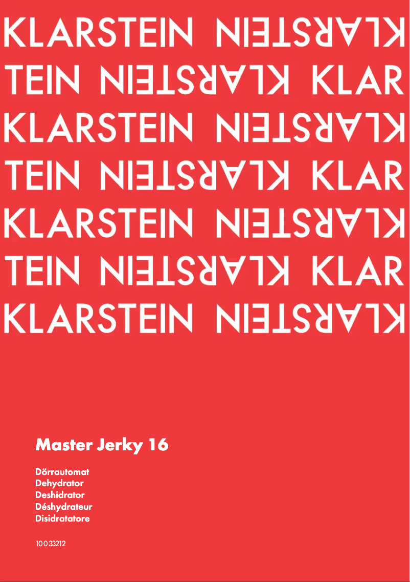 Page n°1 - Manuel utilisateur Klarstein Master Jerky 16