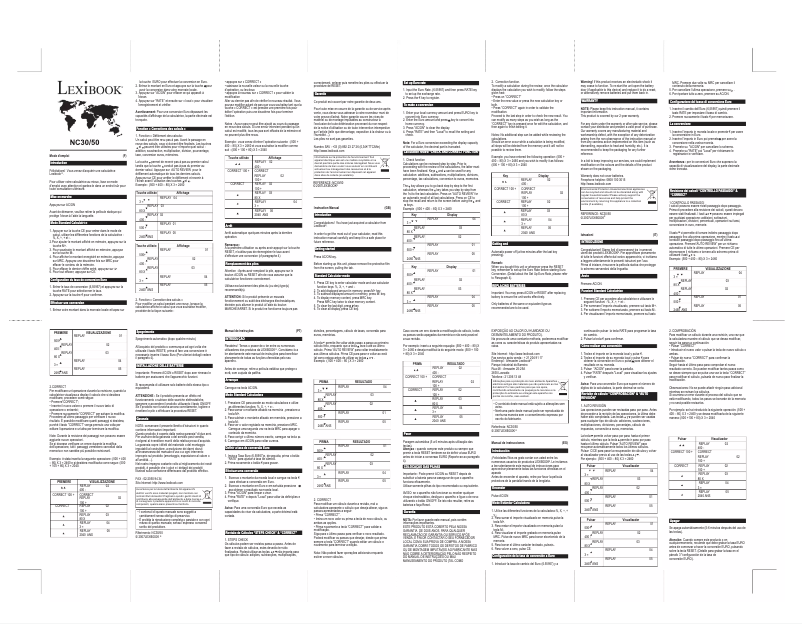 Page 1 de la notice Manuel utilisateur Lexibook NC30