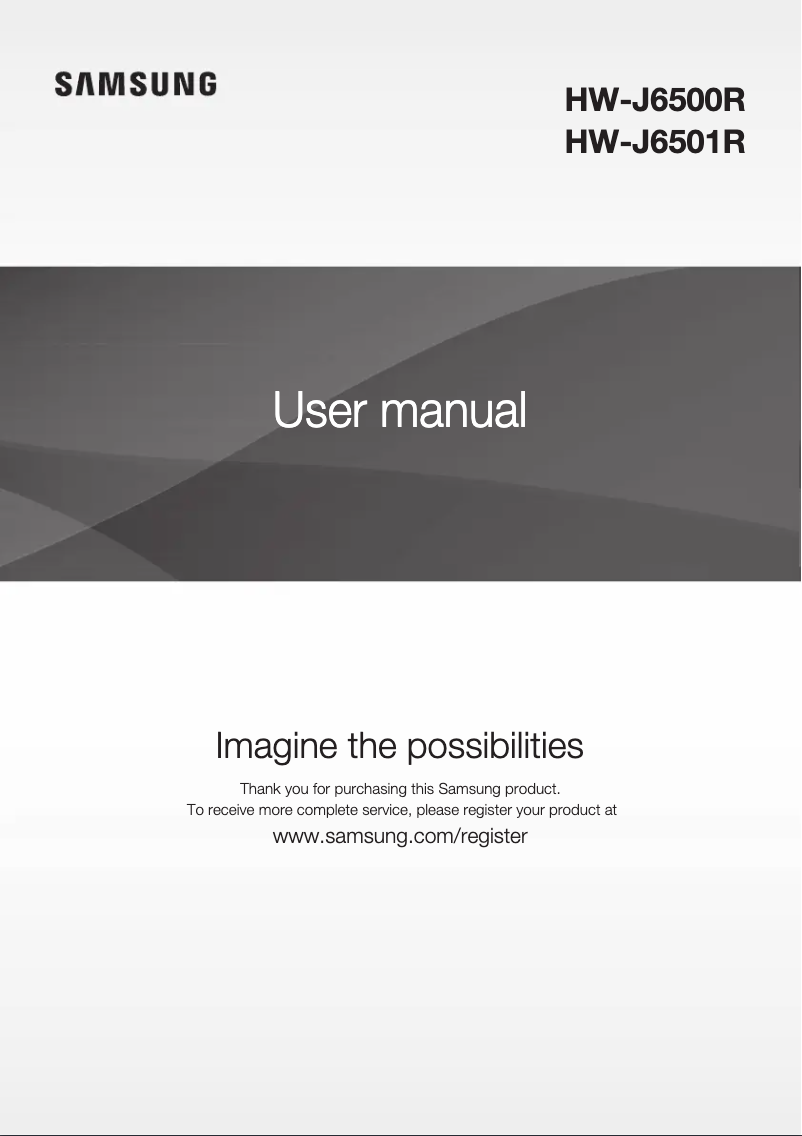 Image de la première page du manuel de l'appareil HW-J6501R