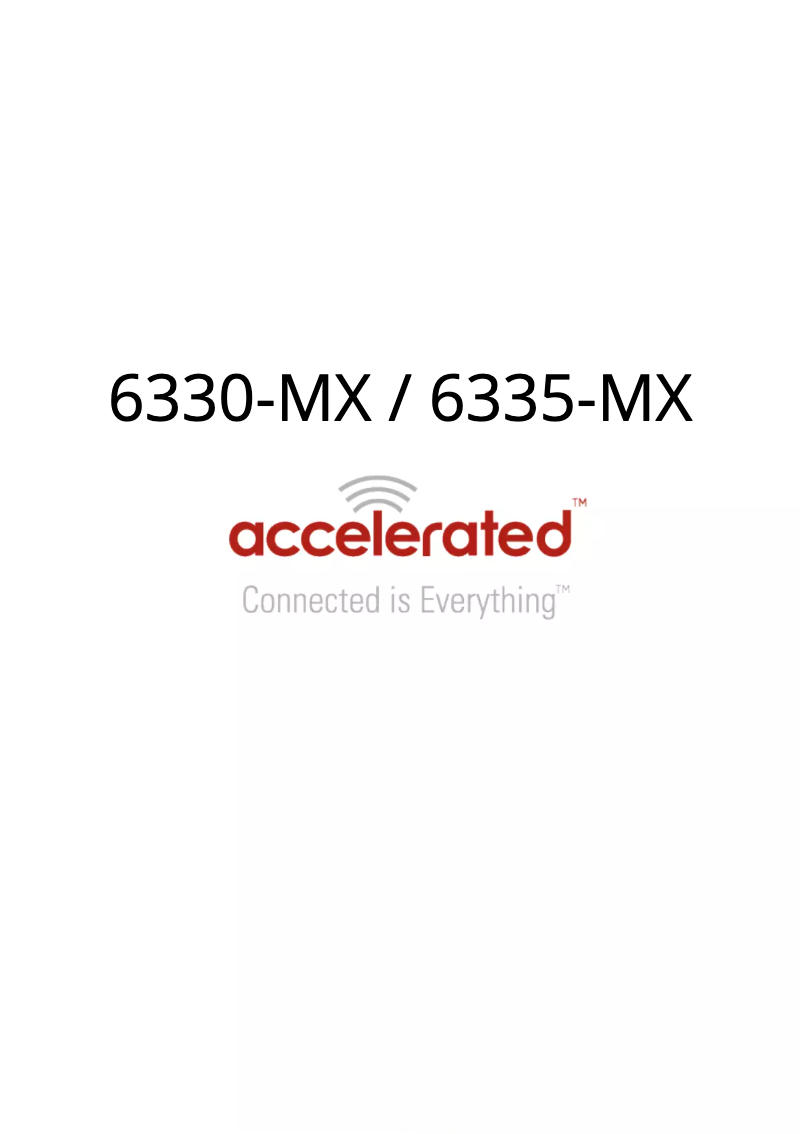 Page n°1 - Manuel utilisateur Accelerated 6330-MX