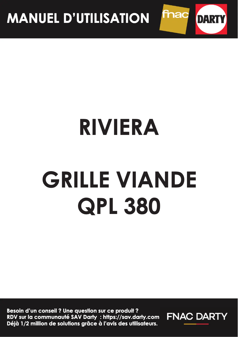 Image de la première page du manuel de l'appareil QPL380
