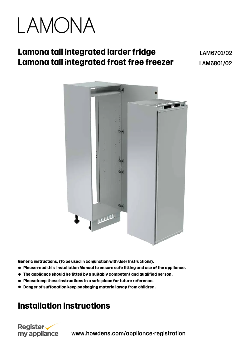 Page 1 de la notice Guide d'installation Lamona LAM6802