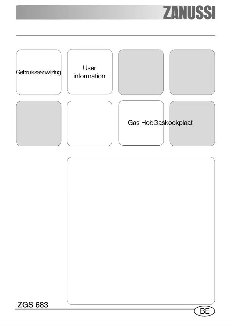 Page 1 de la notice Manuel utilisateur Zanussi ZGS 683 ICTX