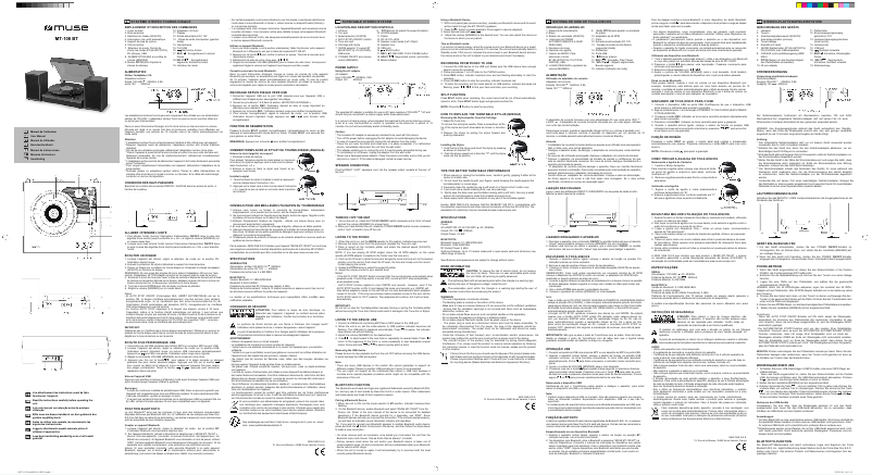 Page 1 de la notice Manuel utilisateur Muse MT-108 BT