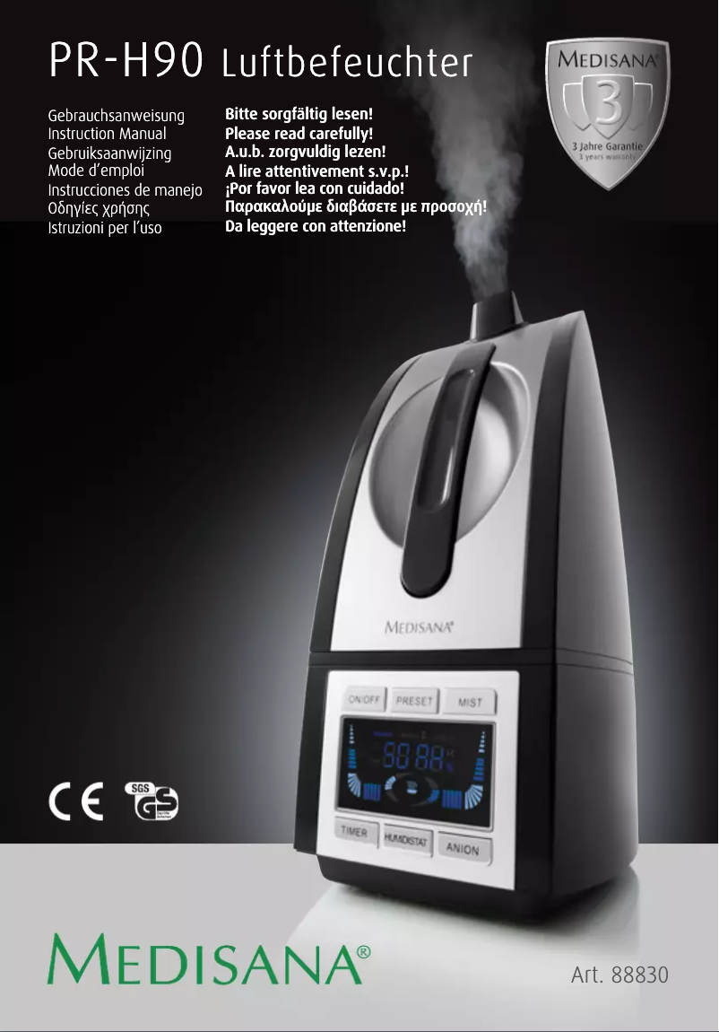 Página 1 del manual Manual de usuario Medisana PR-H90