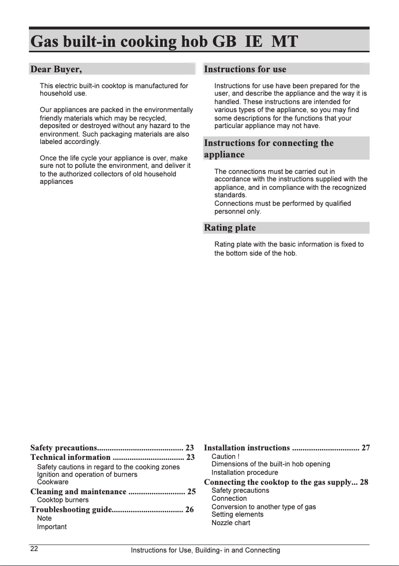 Page n°1 - Manuel utilisateur Gorenje GMS 66 E