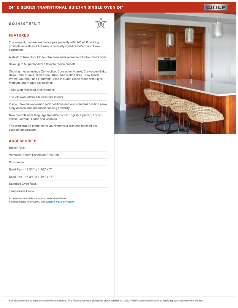 Page 1 de la notice Manuel utilisateur Wolf SO2450TT