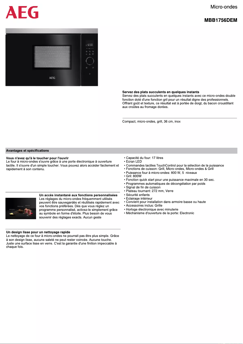 Imagen de la primera página del manual del dispositivo MBB1756DEM