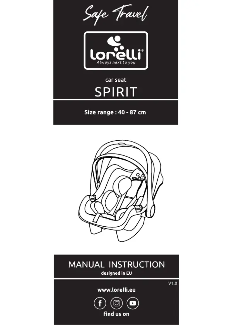 Page 1 de la notice Manuel utilisateur Lorelli Spirit