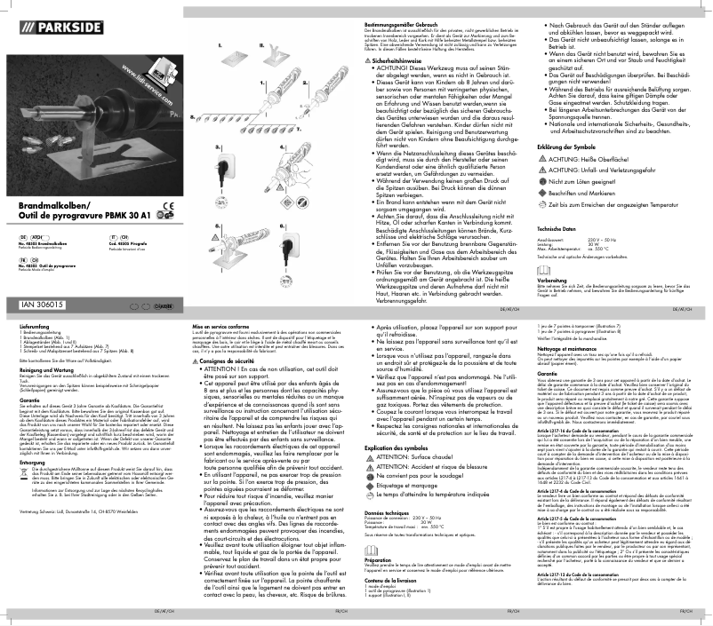Page n°1 - Manuel utilisateur Parkside PBMK 30 A1