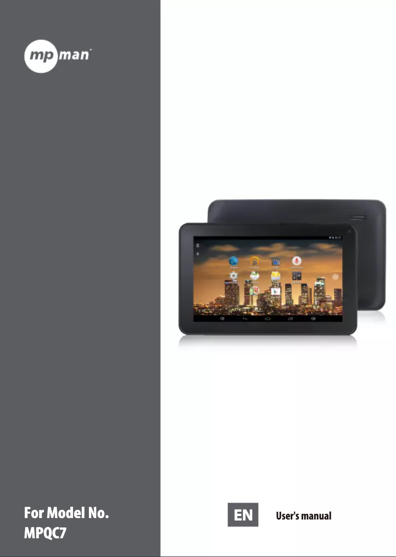 Page 1 de la notice Manuel utilisateur Mpman MPQC7