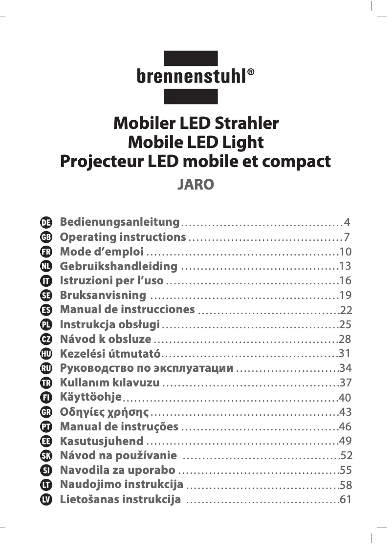 Page 1 de la notice Manuel utilisateur Brennenstuhl JARO 2050 M
