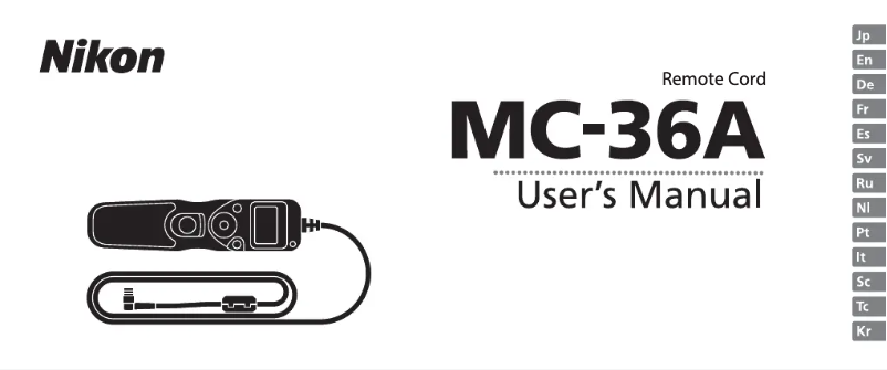 Page 1 de la notice Manuel utilisateur Nikon WP-AA1