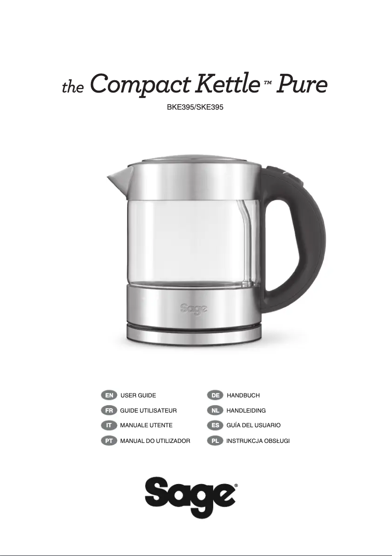 Page 1 de la notice Manuel utilisateur Sage the Compact Kettle Pure SKE395