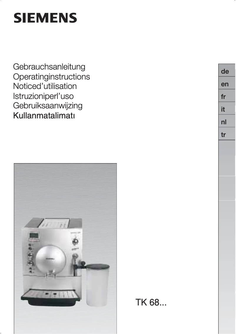 Page n°1 - Manuel utilisateur Siemens Surpresso S60