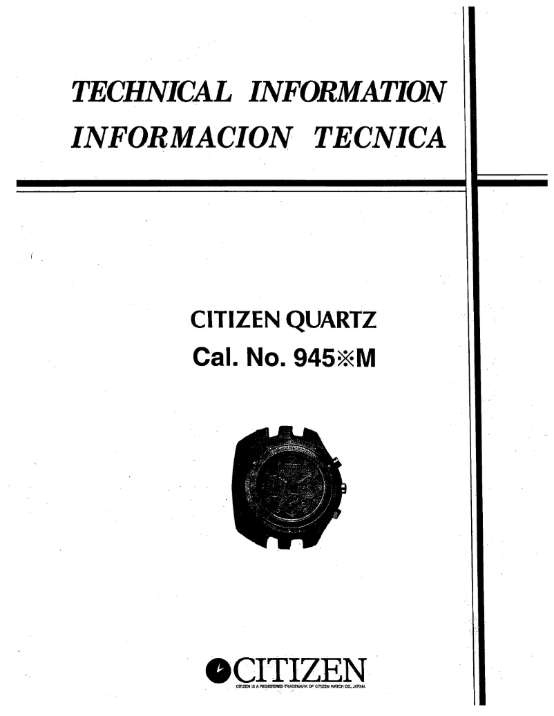 Page n°1 - Manuel utilisateur Citizen CAL 9450M