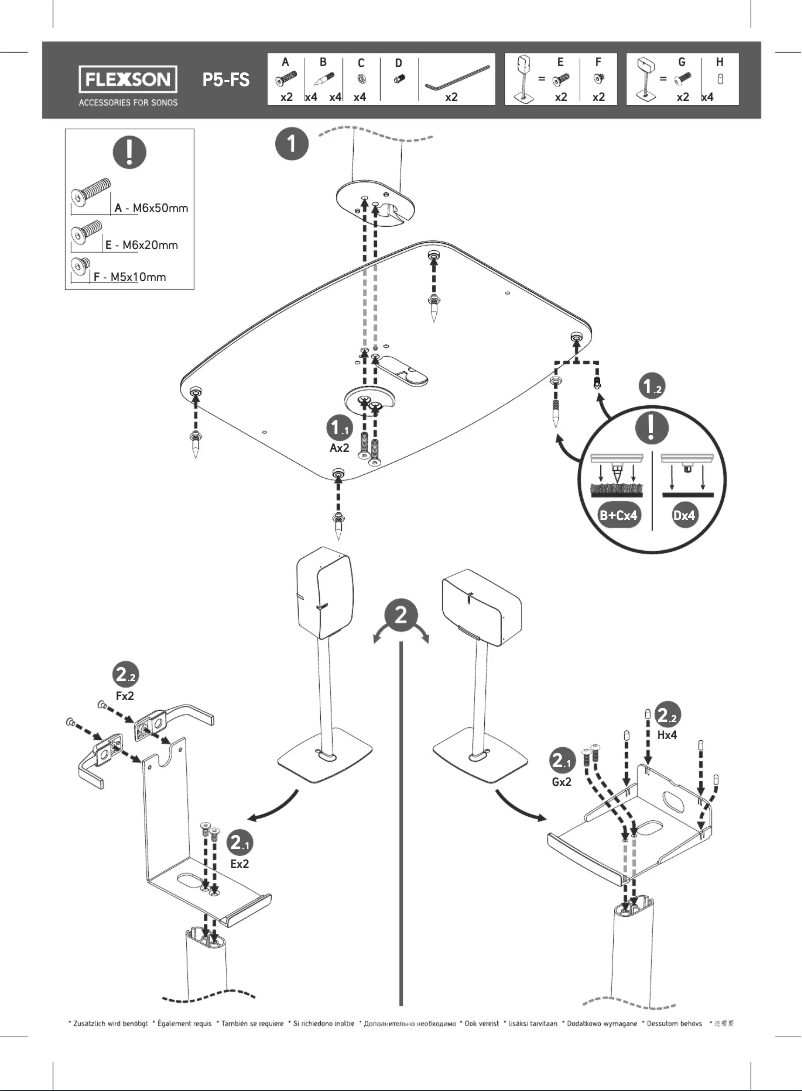 Page 1 de la notice Manuel utilisateur Flexson Sonos Play:5 P5-FS